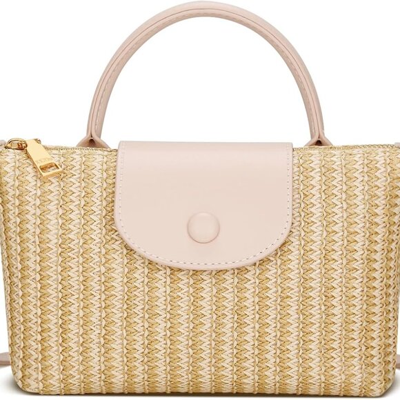 Handbags - Women Crossbody Bag Straw Woven Small Summer Beach Purse Shoulder Clutch